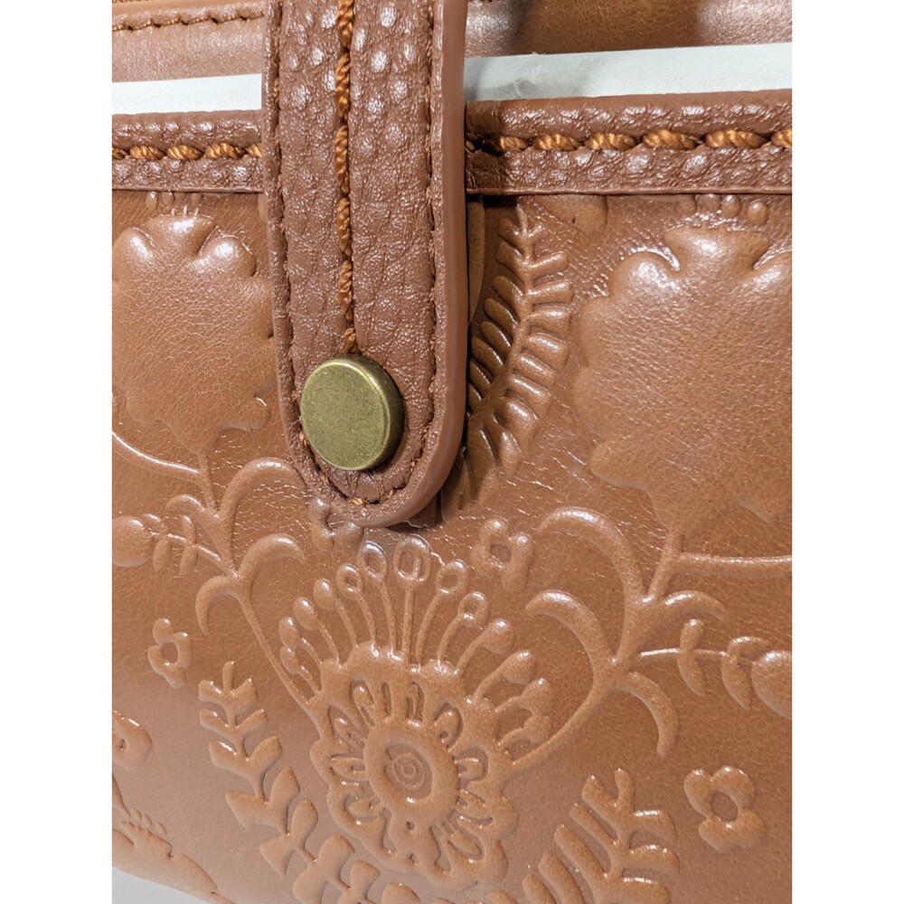 The Sak Iris Leather Crossbody Smartphone Wallet Brown Floral NWT - Picture 10 of 16